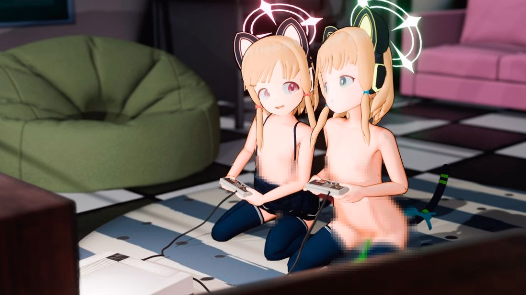 ⁣[dimmanimations]Momoi & Midori - Competitive Gaming Censored PT 1