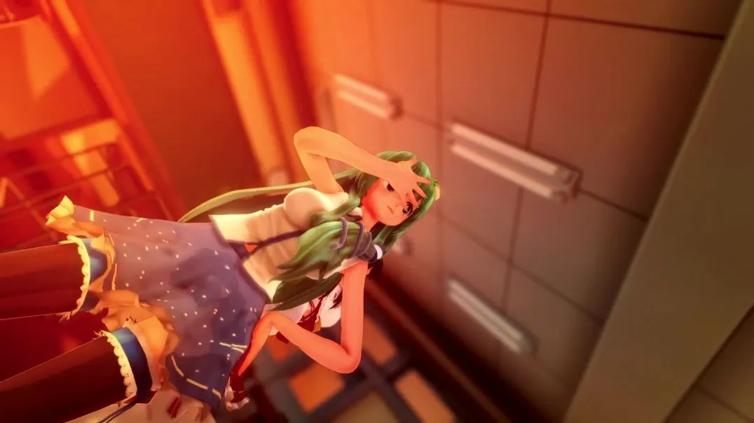 Sanae & Reimu Classroom Photoshoot (Sexdance Remake) - Persecution Complex Cellphone Girl / 被害妄想