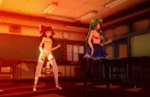 ⁣Sanae & Reimu Classroom Photoshoot - Persecution Complex Cellphone Girl / 被害妄想携帯女子