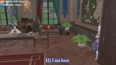 [tracer3D] 神里绫华 温迪 原神同人动画 Waiting in the office Ayaka & Venti (Genshin impact)